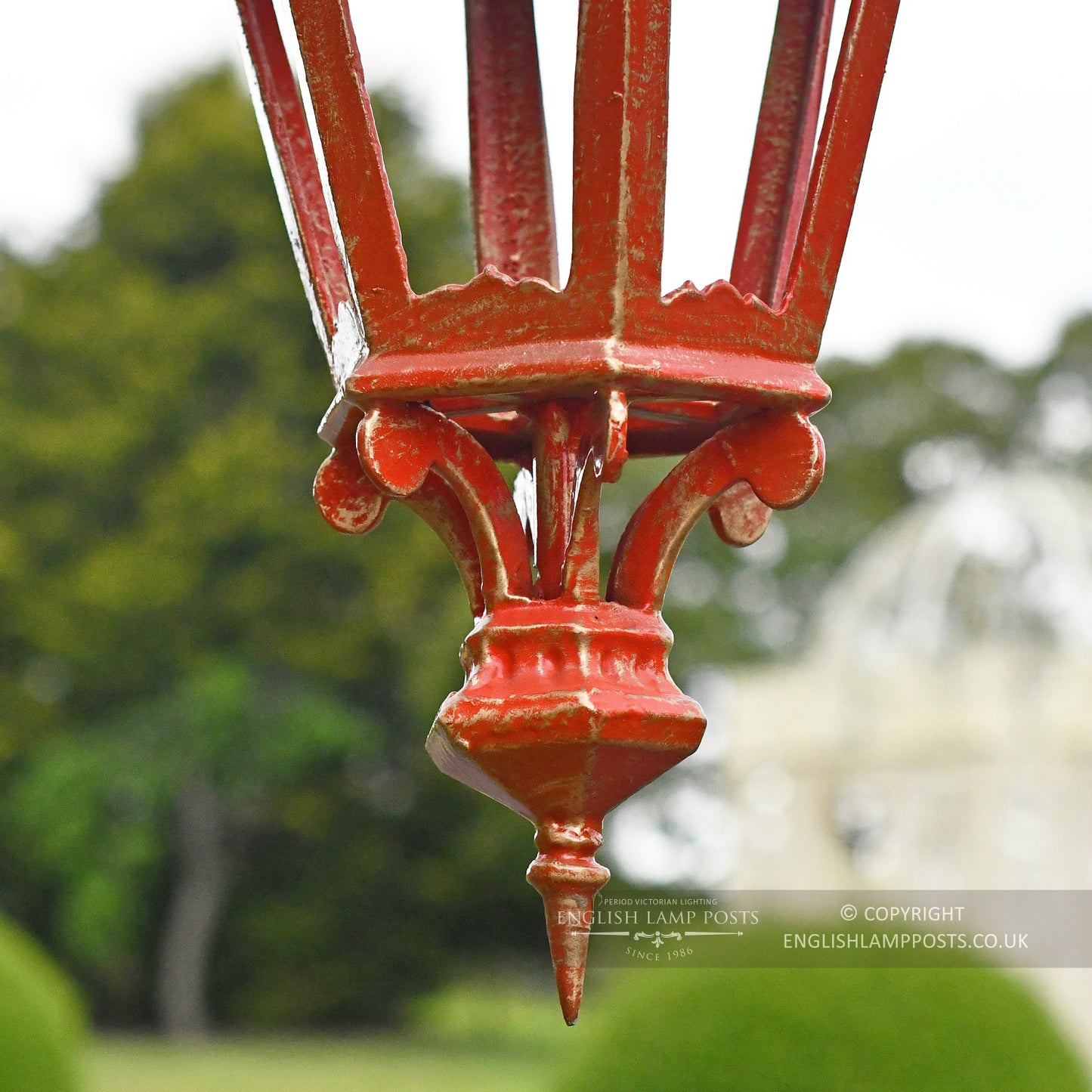 Six Sided Antique Red Victorian Lantern