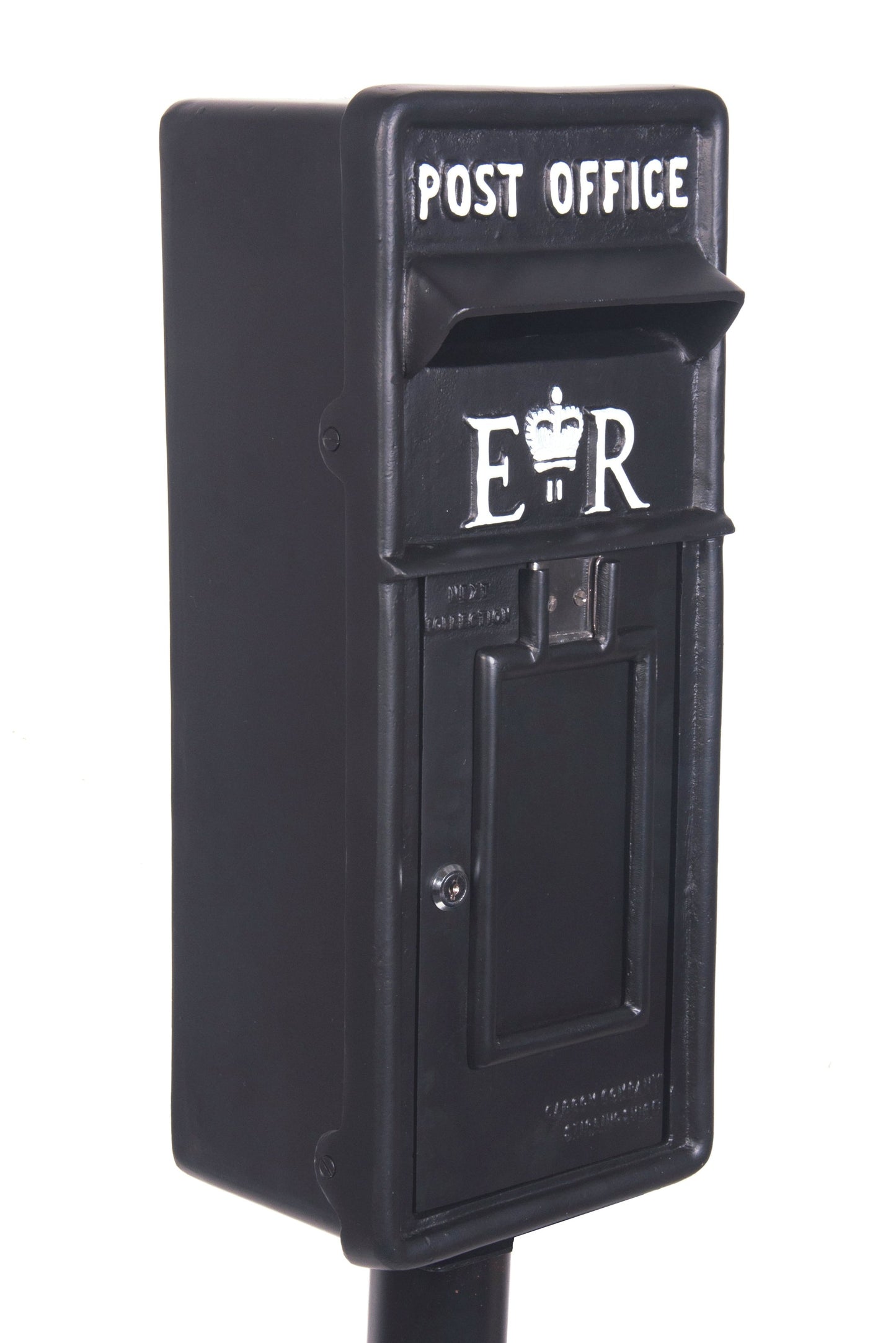 Black Slim er post box on stand