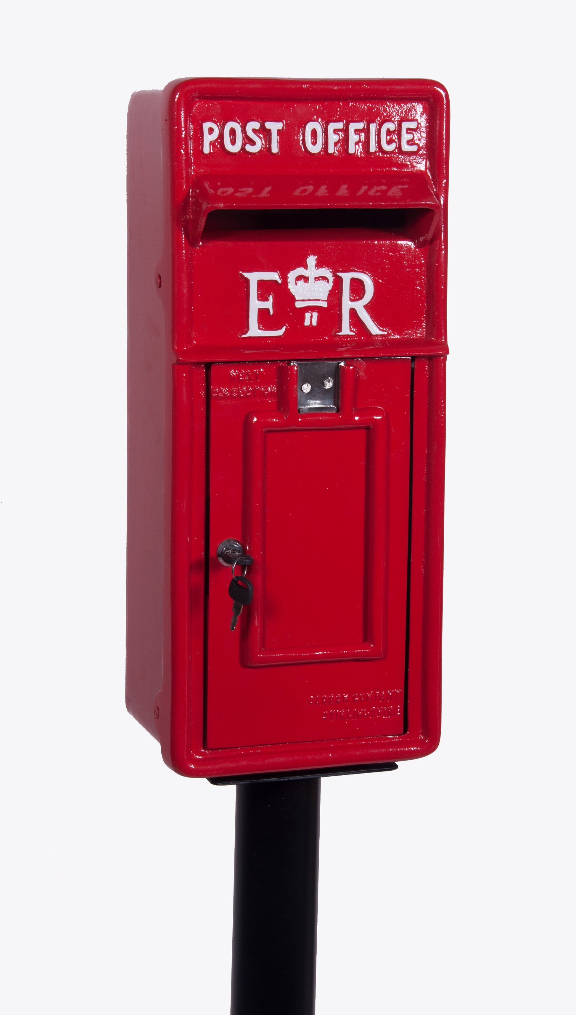 Slim red er post box for walls