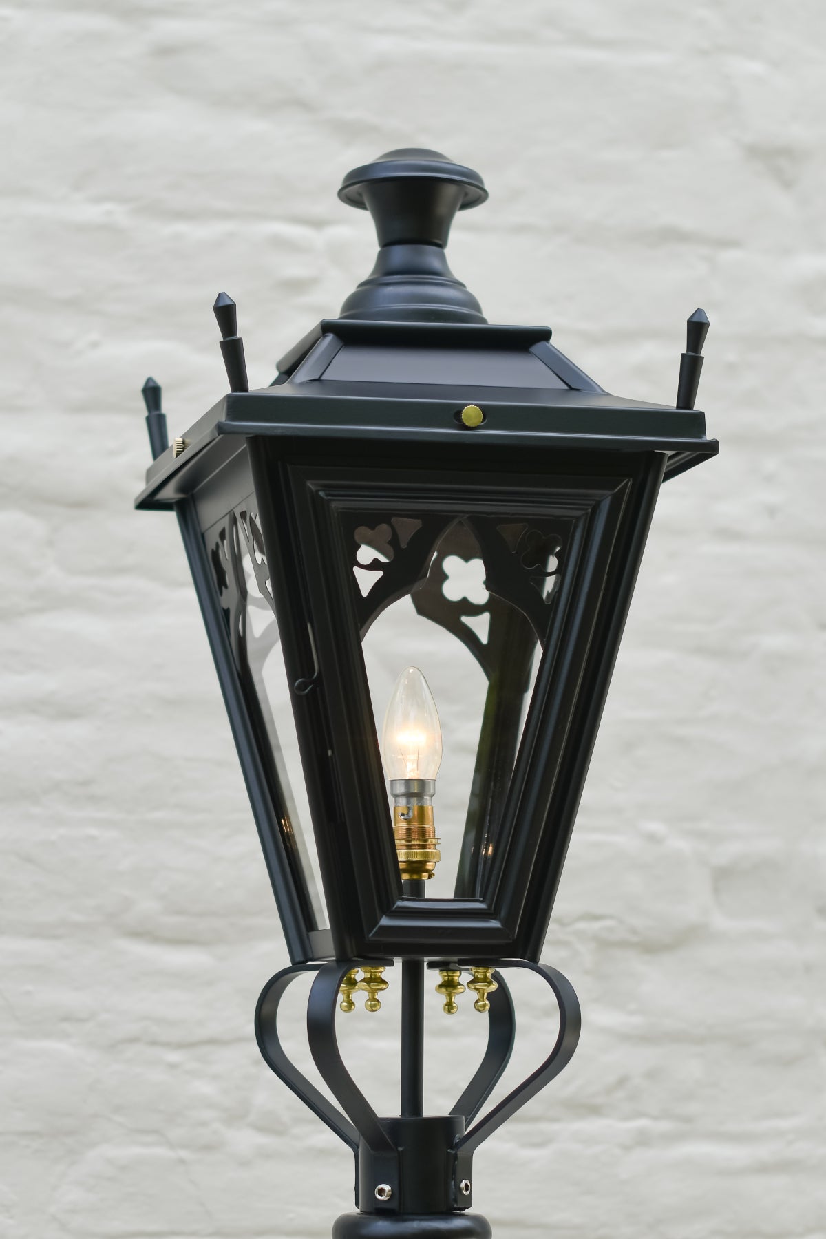 Small Black Gothic Lamp Post Top