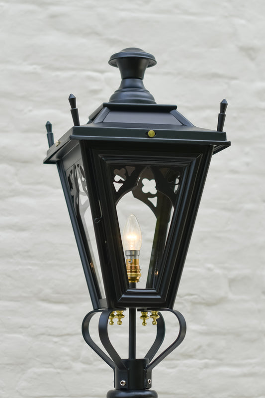 Small Black Gothic Lamp Post Top