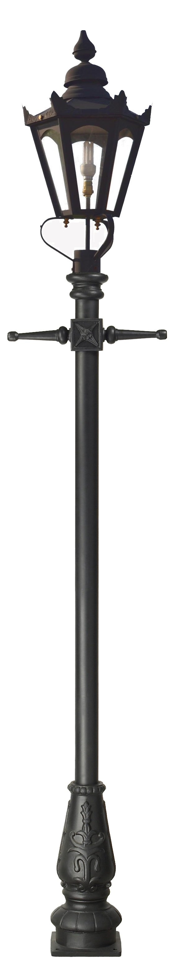 Small black hexagon lamp post