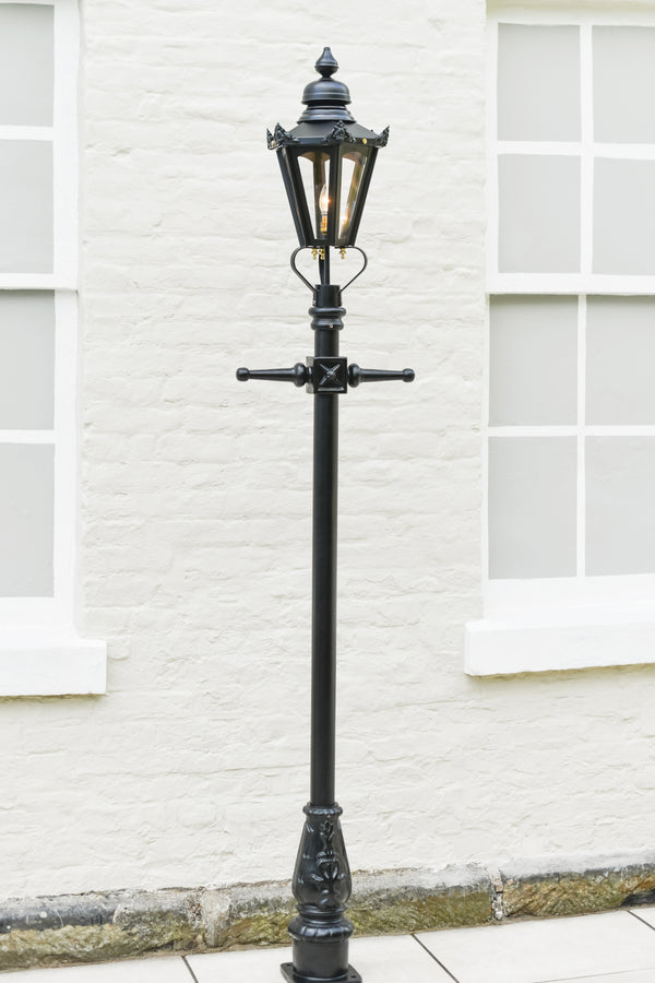 The Black Hexagonal 'Beatrice' Lamp Post - 2.3m 