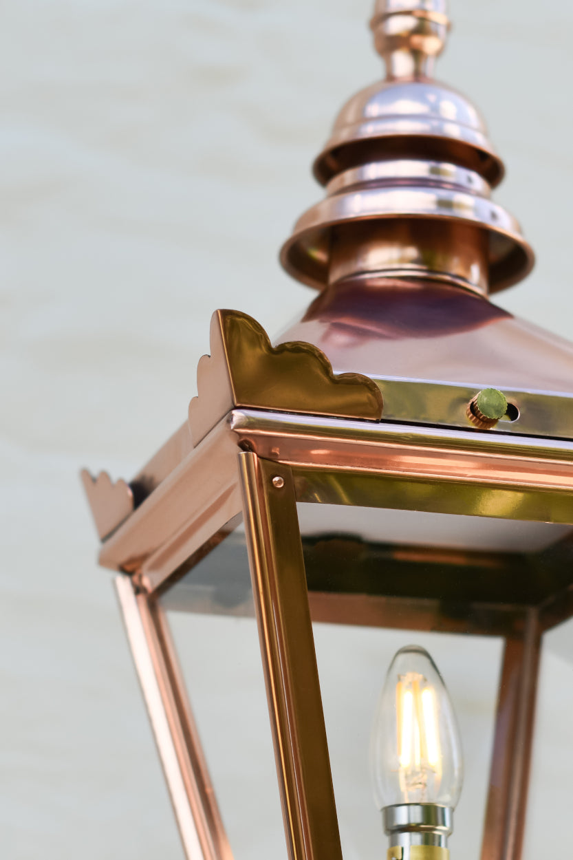 Small Copper 'Kensington' Lantern Scaloped Edges