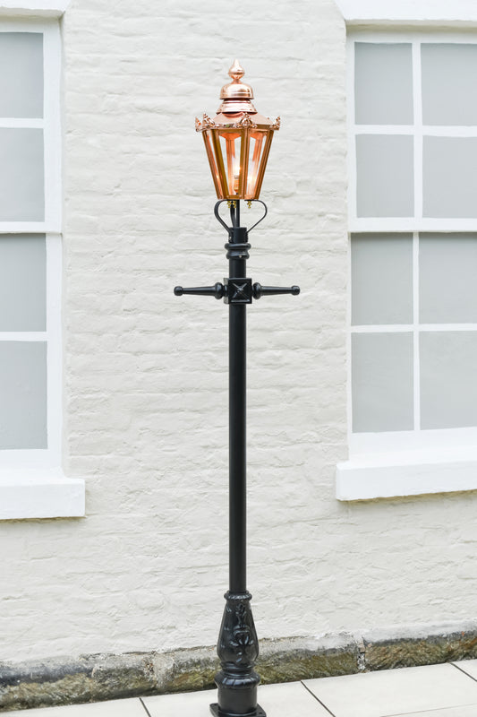 The 'Beatrice' Small Copper Victorian Hexagon Lamp Post