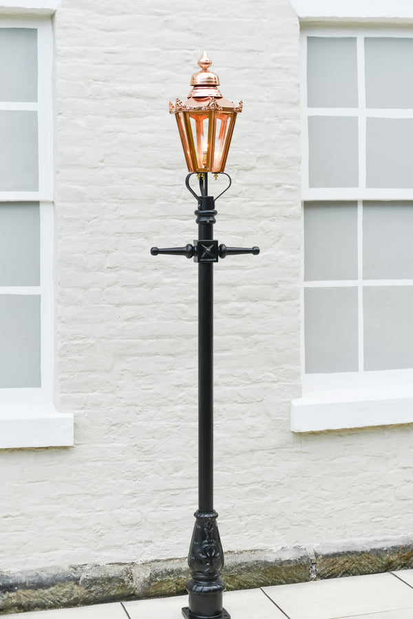 The 'Beatrice' Small Copper Victorian Hexagon Lamp Post