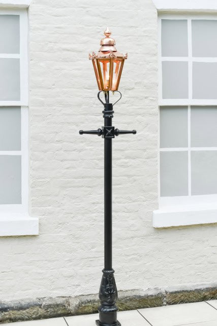 The 'Beatrice' Small Copper Victorian Hexagon Lamp Post - thumbnail