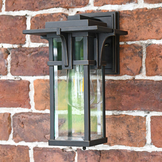 Small 'Dalton' Modern Art Deco Bronze Wall Light 