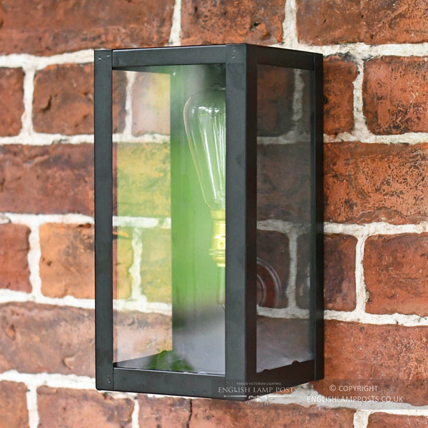 Black Contemporary Flush Porch Lantern