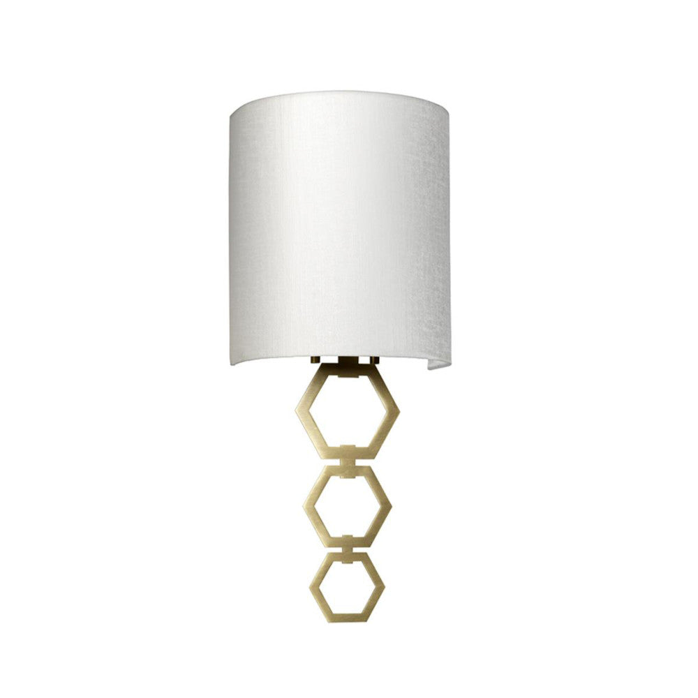 The small aged brass wall light not illuminated