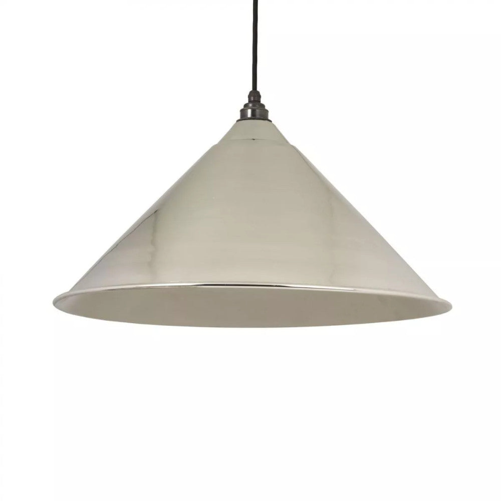 Smooth Nickel Cone Pendant Light 