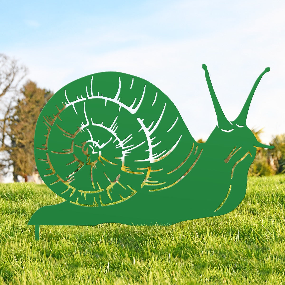 Snail Garden Sheet Steel Silhouette In Green