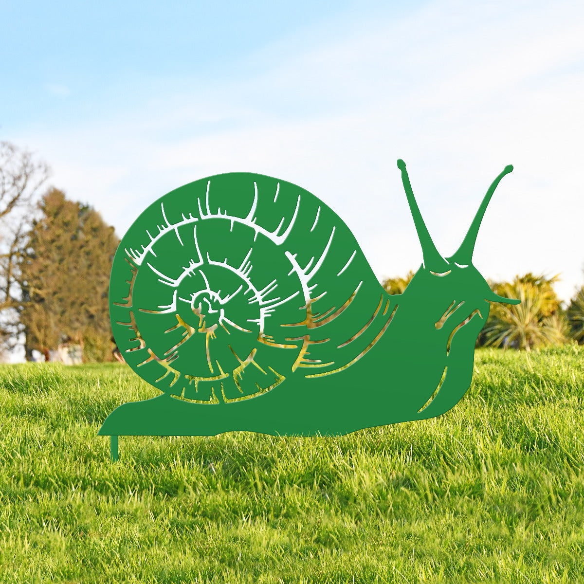 Snail Garden Sheet Steel Silhouette In Green