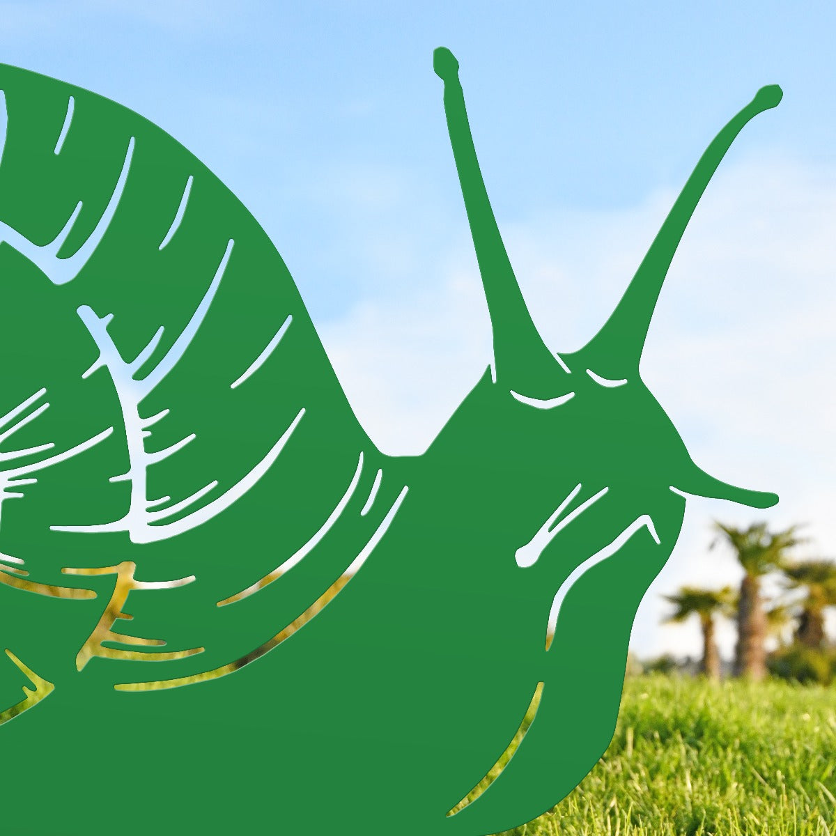 Snail Garden Sheet Steel Silhouette In Green