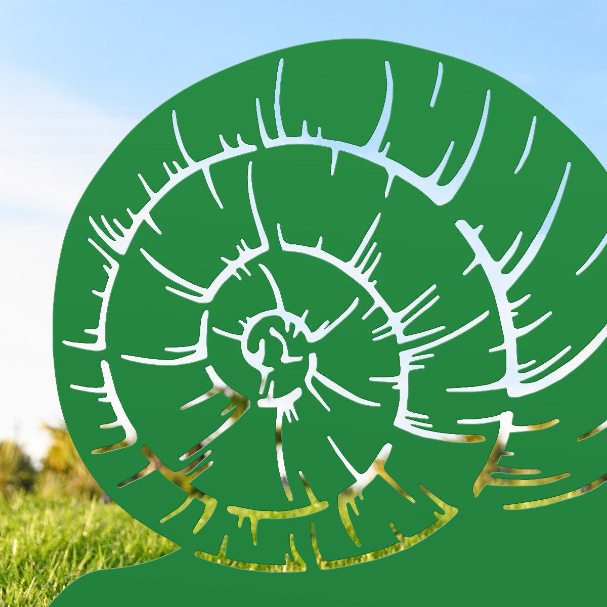 Snail Garden Sheet Steel Silhouette In Green