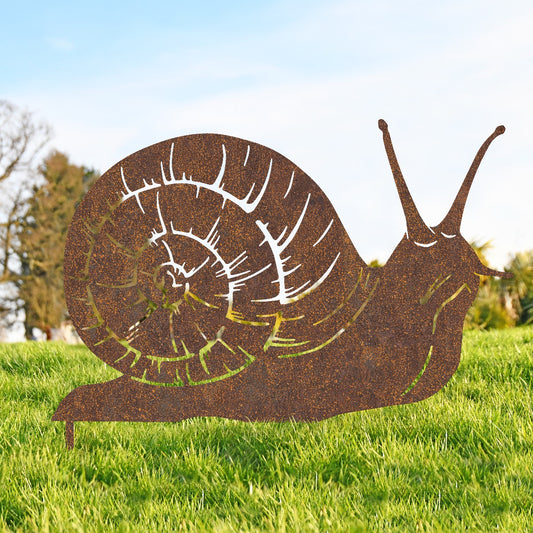 Snail Garden Sheet Steel Silhouette In Rustic