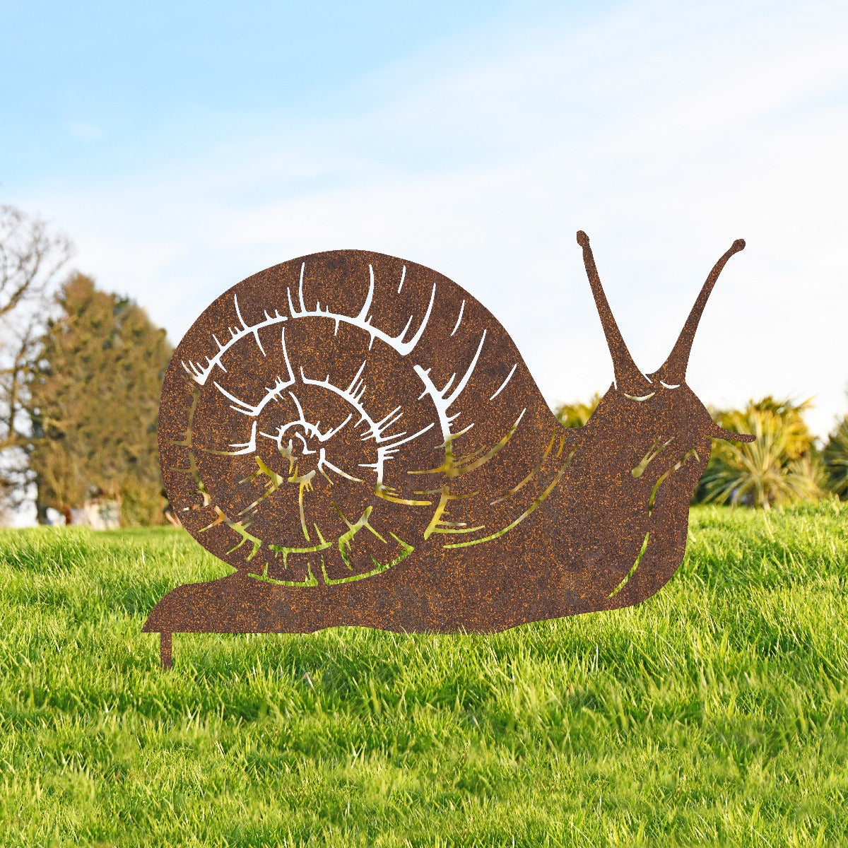 Snail Garden Sheet Steel Silhouette In Rustic