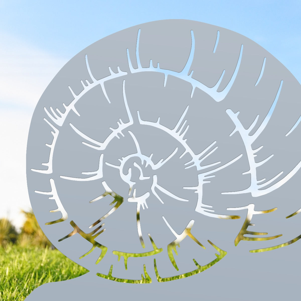 Snail Garden Sheet Steel Silhouette In Silver