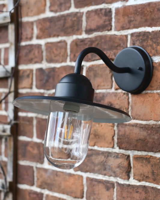 'Soho' Black Contemporary Exterior Wall Light 