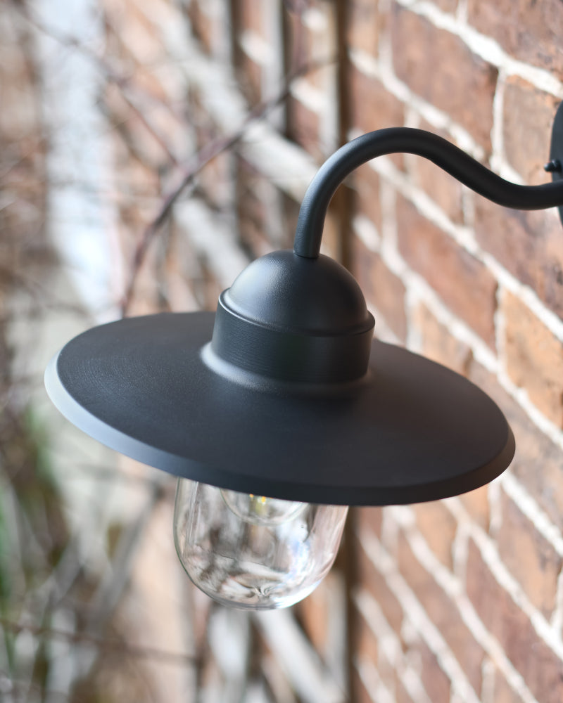 View of the top of the black lamp shade 