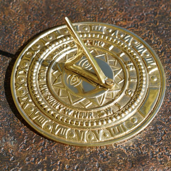 'Soles' Engraved Garden Brass Sundial - thumbnail