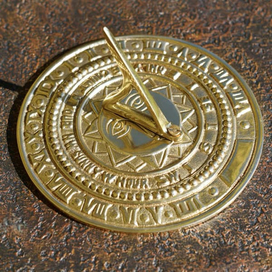 'Soles' Engraved Garden Brass Sundial - thumbnail