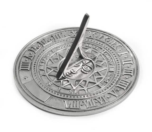 'Soles' Engraved Garden Chrome Sundial - thumbnail