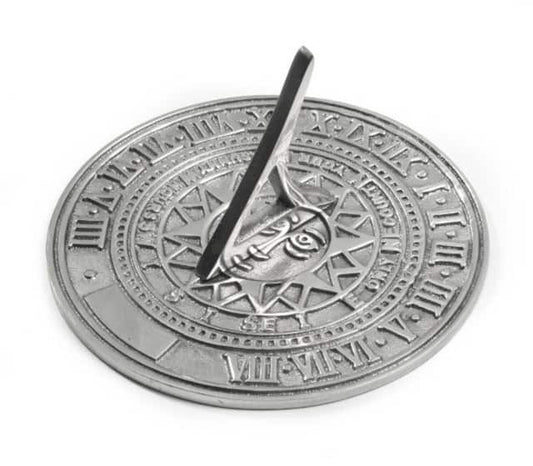 'Soles' Engraved Garden Chrome Sundial - thumbnail