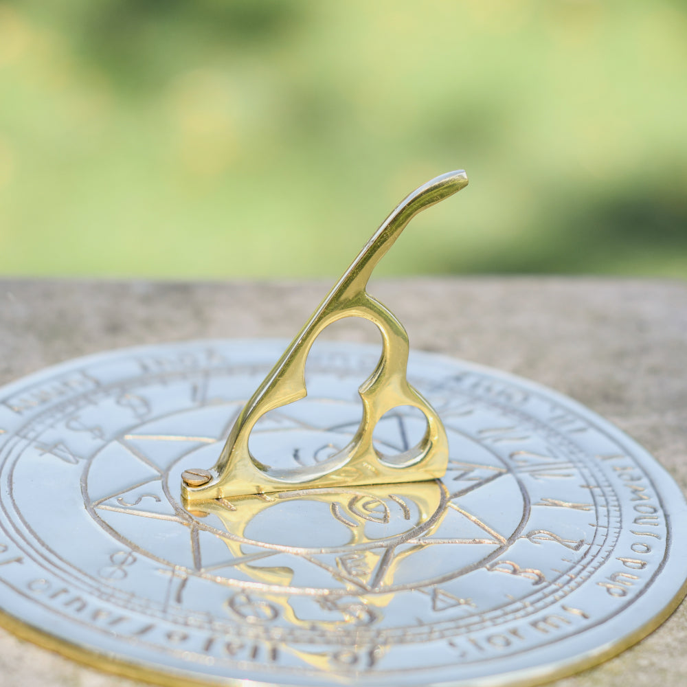 Close up of the ornate gnomon 