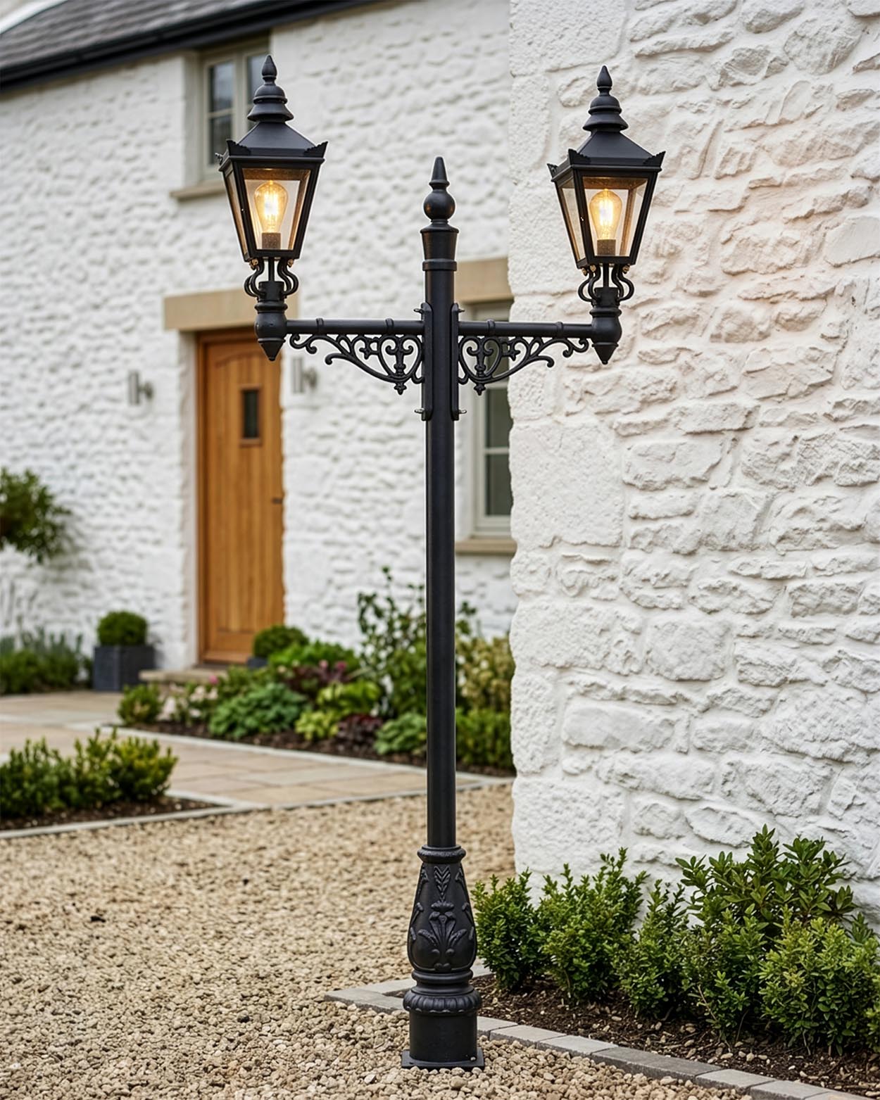 Dual Headed Highbury Lamp Post Set Digital Illustration