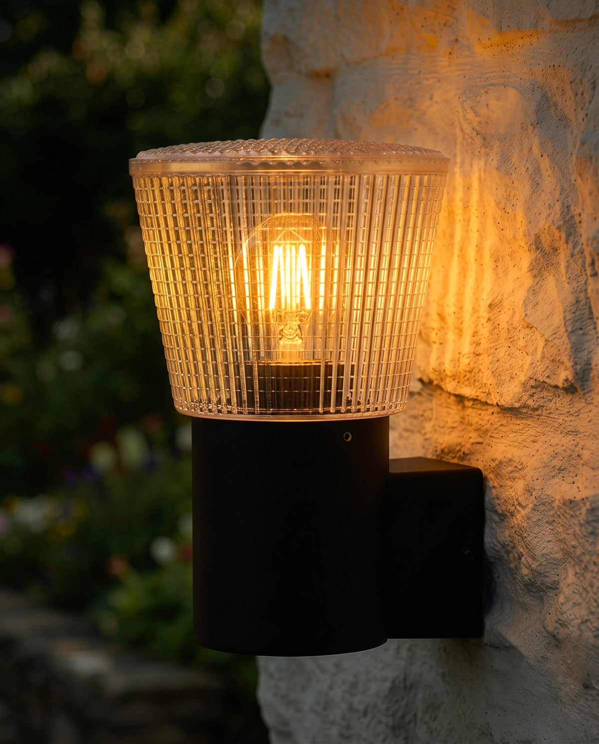 'Buckden' Contemporary Bottom Fix Wall Light Digital Illustration At Night