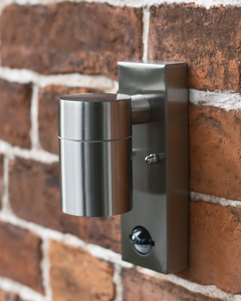 Angled view of the PIR sensor wall light 