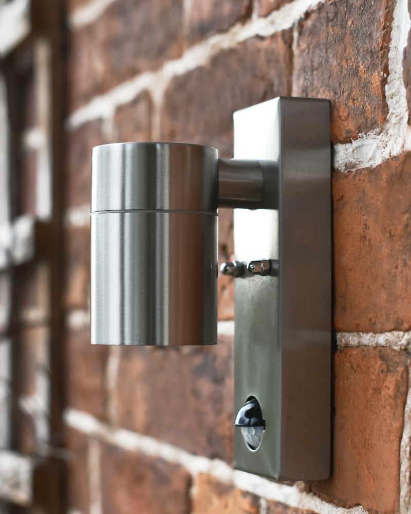 Side profile of stainless steel wall light