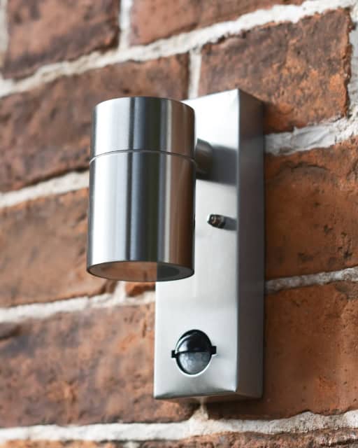 Stainless Steel Contemporary Wall Light With PIR Sensor - thumbnail
