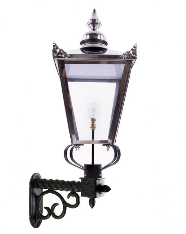 Polished Nickel Lantern and Royale Bracket Lighting Set