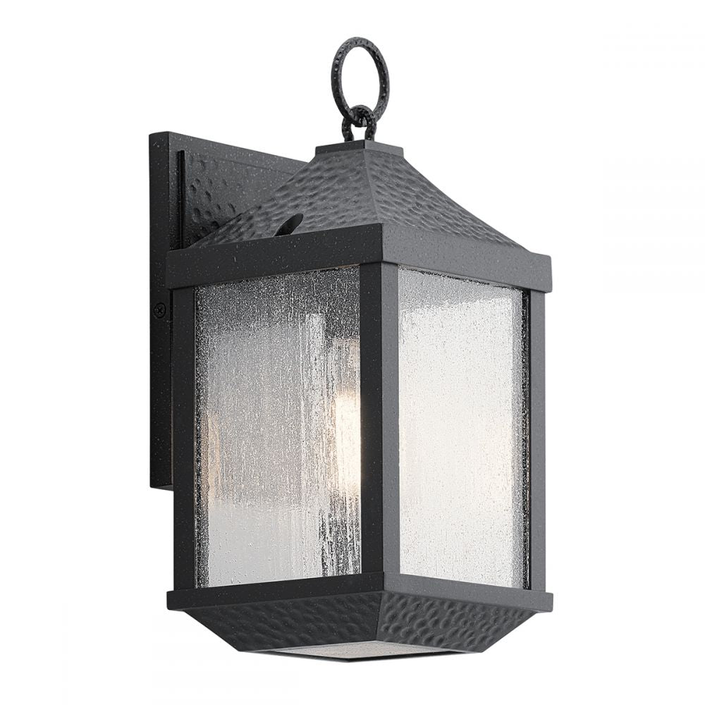 Standard Dimpled Black Period Flush Fitting Wall Lamp
