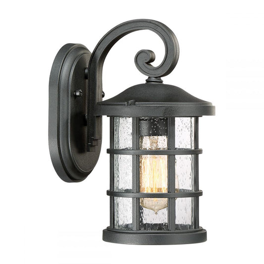 Standard Rustic Black Cylindrical Suspended Wall Lantern