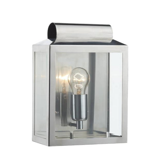 'Stapeley' Stainless Steel Rectangular Flush Fit Wall Lantern - thumbnail