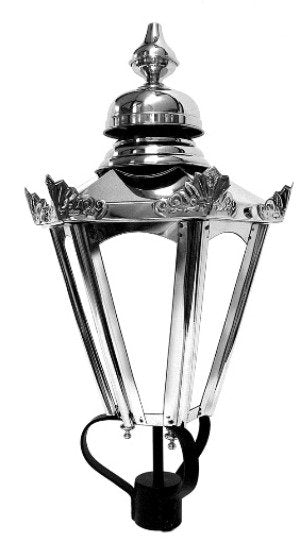 Large Bright Chrome Hexagon Lantern