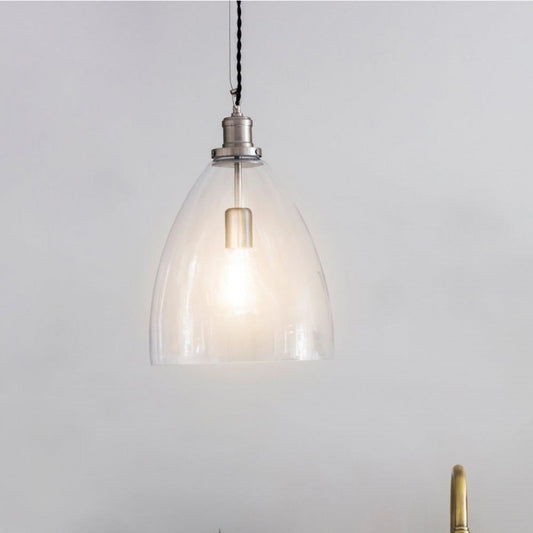 Steel and Glass Bullet Hanging Pendant Light By Garden Trading