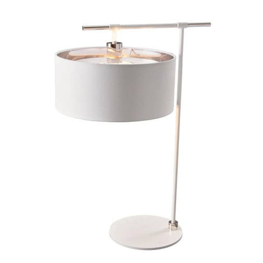 Steel 'Burkham' White Table Light - thumbnail