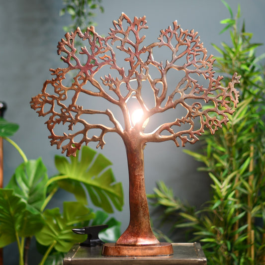 Stunning Copper Tree of Life Table Lamp