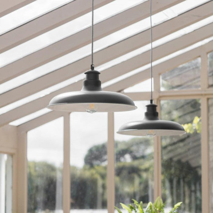 Stunning Black Modern Hanging Lights In Situ
