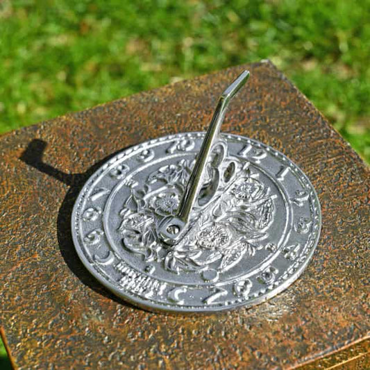 'Bushmead' Floral Motif Chrome Sundial