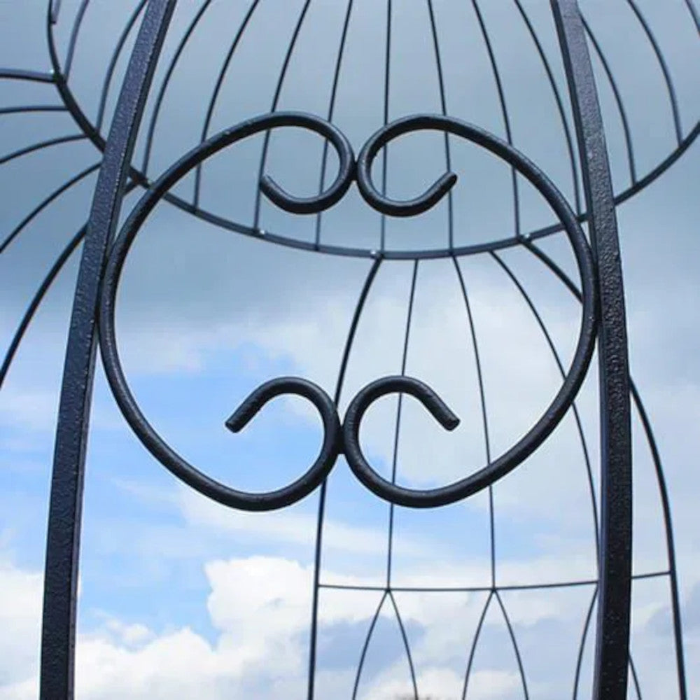 Close up of the black scrollwork