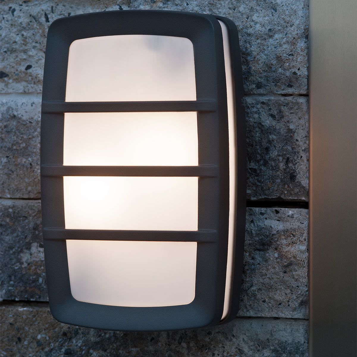 sunne rectangular ceiling wall light in situ