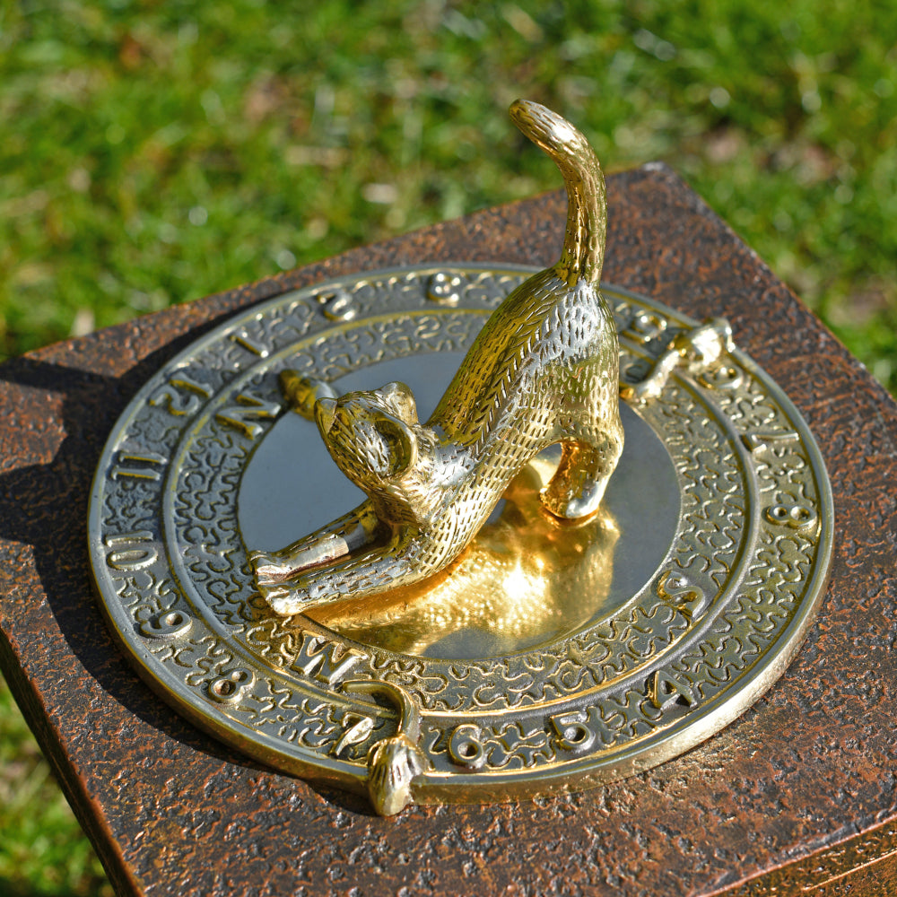 'Tabby' Brass Cat Sundial 