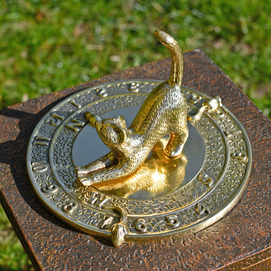 'Tabby' Brass Cat Sundial 