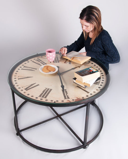 pub or tavern clock face coffee table