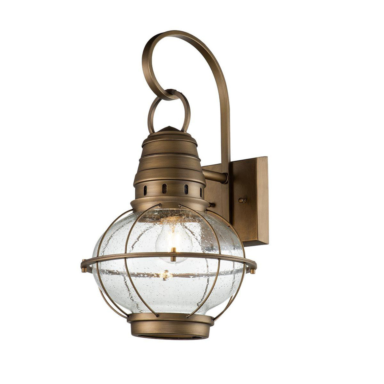 The 'Albany' Large Brass Railway Wall Light